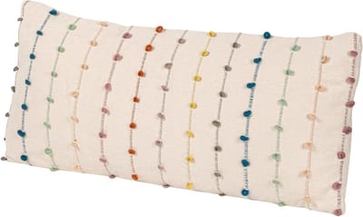 Katoenen Kussen - Decoratief Sierkussen - Woonkamer Aankleden - Multicolor Lusontwerpen - 36 x 16 Inch - Wit