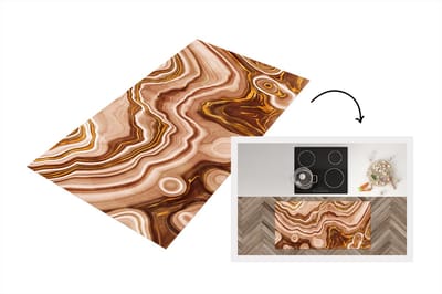 Keukenloper - Loper keuken - Marmer - Goud - Patroon - 120x60 cm - Keukenloper vinyl