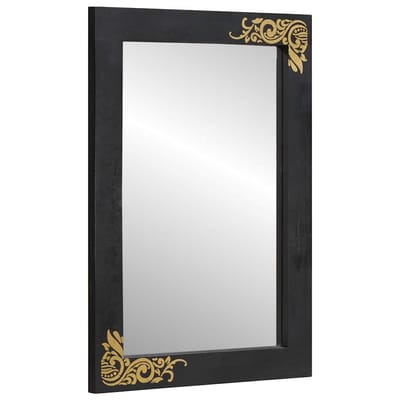 vidaXL - Badkamerspiegel - Zwart - en - Zilver - 70 - x - 50 - x - 2,5 - cm
