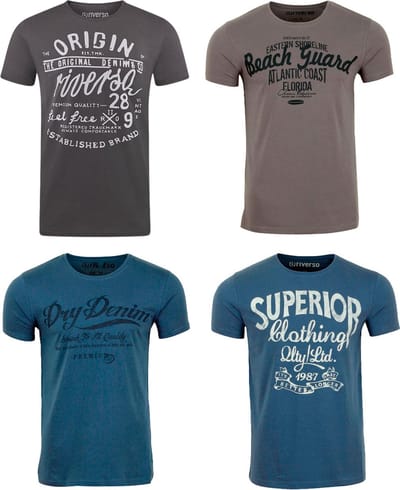 riverso Heren T-Shirt RIVLeon 4 Pack regular fit Veelkleurig S Ronde Hals Volwassenen - gemaakt van 100% katoen