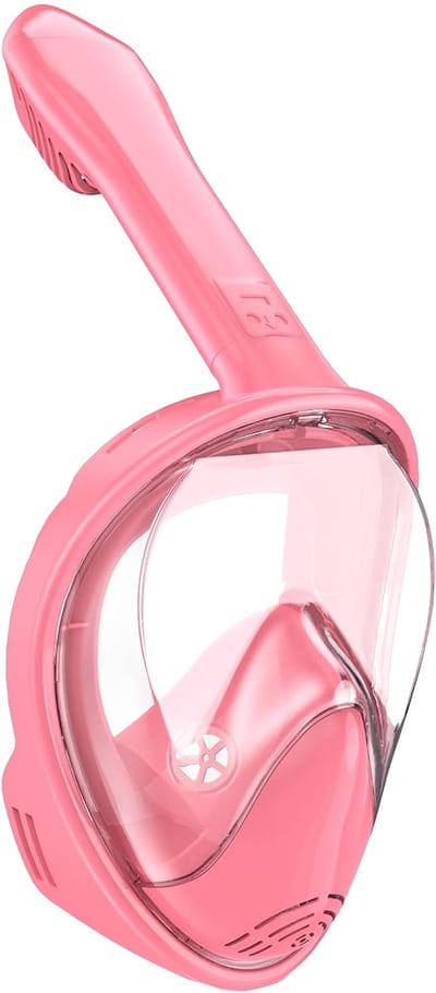 Travelhawk Snorkelset Kinderen - Duikbril voor Kinderen - Full Face Mask - Duikbril met Snorkel - Anti-condens - Roze