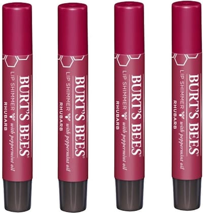 BURT'S BEES - Lip Shimmer Rhubarb - 4 Pak - Voordeelverpakking