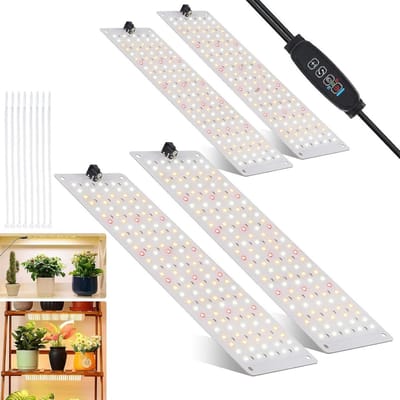 GELLDG LED-plantenlampen met volledig spectrum - 4 stuks - 540 LED-chips - Plantenlampen - Groeilampen geschikt voor kamerplanten - Met timer - 10 helderheidsniveaus