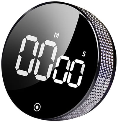 Timer - Visuele timer - Digitale keukentimer - 7,5 cm - LED-display - Magnetisch - Aftelfunctie - Geschikt voor klaslokalen, koken, fitness, bakken, leren, lesgeven en andere situaties - Eenvoudig te bedienen - Zilver