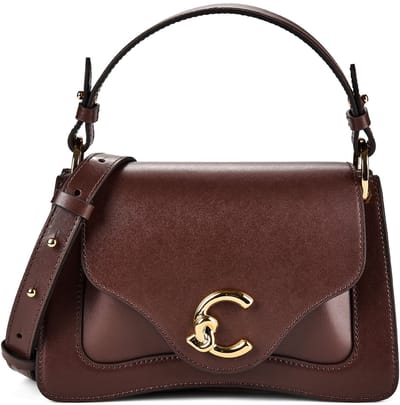 COCCINELLE Leren schoudertas handtas C-Me Calf Handbag Smooth Leather Berry donkerpaars
