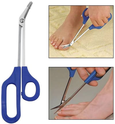Teennagelknipper met Lange Steel - Gaasschaar voor Dikke Nagels - Ergonomisch Ontworpen voor Gemakkelijk Bereik - 21 cm - Blauw