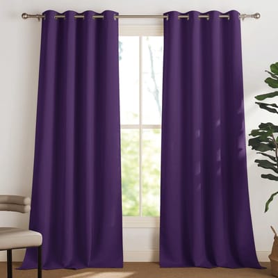 Dailygoods - Thermische Blackout Gordijnen - Geluid Isolatie - Paars - Zware Verblokkende Raamstof - Ideaal voor Slaapkamer en Woonkamer - 2 Panelen