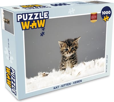 Puzzel Kat - Kitten - Veren - Legpuzzel - Puzzel 1000 stukjes volwassenen