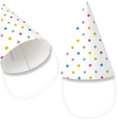 Q2P - Feest Hoedjes - Dots - Stippen - Verjaardag Versiering - Feest - Decoratie - Hoedjes - 6 Stuks