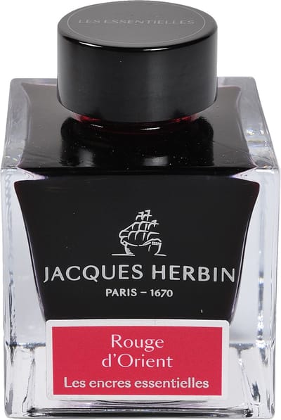 Jacques Herbin Vulpen inkt - Inktfles Essentielles - Rouge d'Orient - 50 ml - Rood