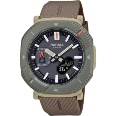 Casio Pro Trek Analoge Digitale Smartphone Link Grijze Wijzerplaat Tough Solar PRJ-B001-5 100M Unisex Horloge grijs