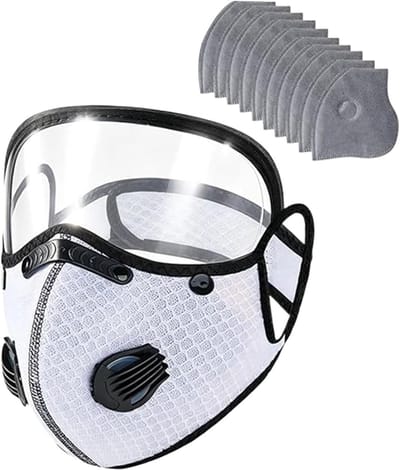 Gezichtsbedekking Tegen Stof - Ademend Stofmasker - Werkplaats Bescherming - Met Verstelbare Bril - 10 Filterelementen - Zwart