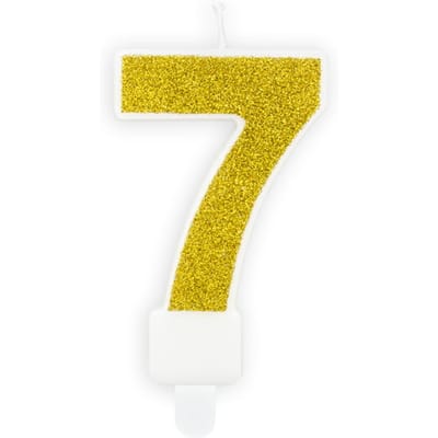 PartyDeco Cijferkaars 7 Goud 7cm