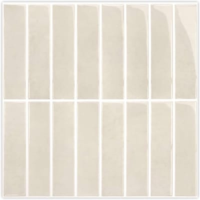 3D Tegel Stickers voor Keuken en Badkamer, 10 Stuks, Zelfklevend Vinyl, 31 x 31 cm, Makkelijk te Installeren, Glanzend Beige, Wanddecoratie en Verbetering