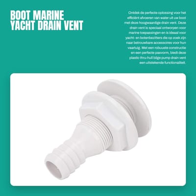 Dailygoods- Slangfitting 3/4 Inch - Drain Vent - Bilgepomp - Thru-Hull - Bootaccessoire - Kunststof - Afvoerslang