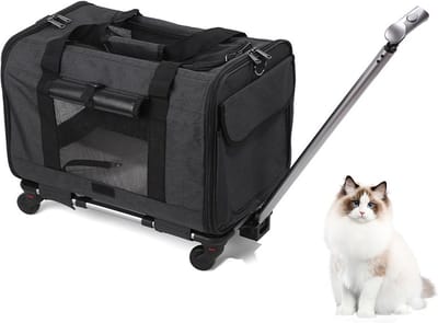 Draagbare Dierenmand met Wielen en Trolleyfunctie voor Katten en Honden