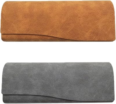 Brillenkoker - brillendoos - brillenkoker hard case - 2 stuks - brillenkoker dames - brillenetui - brillenkokers - brillenkoker volwassenen - brillen opbergbox - brillendoos opbergen - brillen doos - brillen box - brillen opbergdoos - Bruin + Grijs