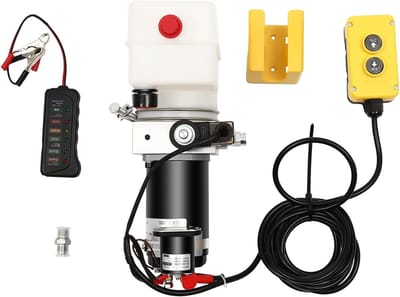Hydraulische Pomp - 12V Pomp - Hefwerkzaamheden Uitvoeren - Laag Geluidsniveau - 14 x 20 x 32 cm - Zwart Zilver