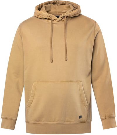 JP 1880 - Heren - Hoodie capuchontrui vintage look - Karamel - Maat 4XL