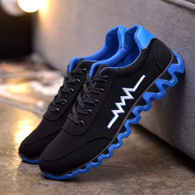 Été respirant tendance mode hommes chaussures chaussures décontractées confortables chaussures de sport mode chaussures plates chaussures hommes baskets 44 bleu