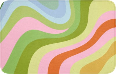 Badmat 80x50 cm - Antislip - Lijnen - Pasteltinten - Golvend - Badmatten voor badkamer - Badkamermat - Douchemat - Badkamer mat
