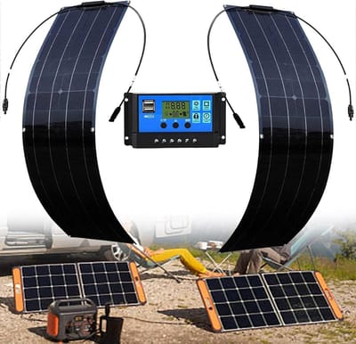 Flexibel Zonnepaneel - Buigbaar Paneel - Off-Grid Opladen - Hoge Conversie - 400 Watt - Zwart