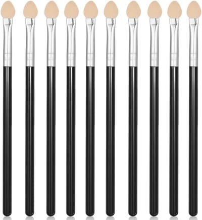 Set van 10 Oogschaduwkwasten met Lange Handgreep - Draagbare Applicators voor Oogmake-up, Perfect voor Professionele en Thuisgebruik, Ideaal voor Nauwkeurige Toepassing en Menging