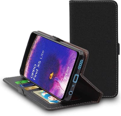 ebestStar - Hoes geschikt voor Oppo Find X5 Lite, Wallet Etui, Book case hoesje, Zwart