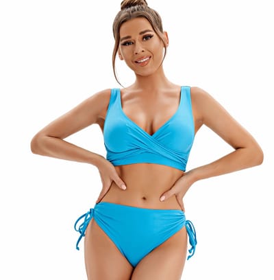 Vrouwen Bikini Set Crossover Bustier High-Waist Bikini Zwemkleding Elegant Tweedelig Zwempak