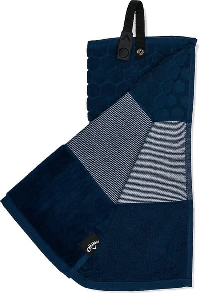 Compacte drievoudige golfhanddoek met Quick-Snap bevestiging
