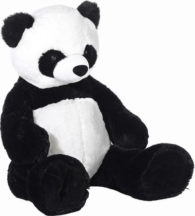 Heunec Panda knuffel - zwart wit - 100 cm hoog - zacht pluche - pandaknuffel - knuffeldier