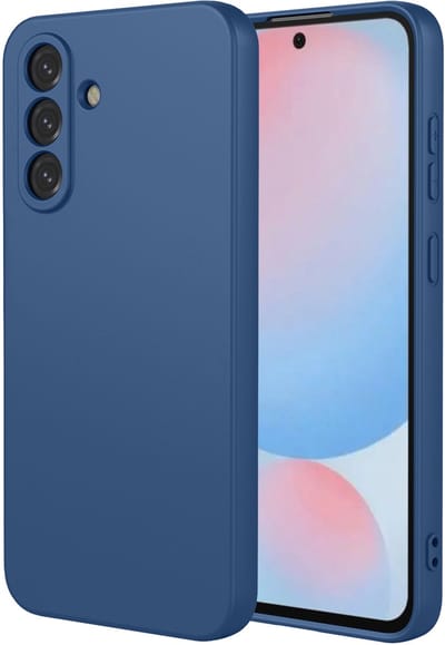 MobyDefend Hoesje - Geschikt voor Samsung Galaxy A56 - Matte Siliconen Backcover - Blauw