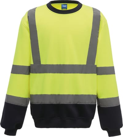 Yoko Signalisatie Sweatshirt YHVJ510 - Hi Vis Yellow / Navy - S