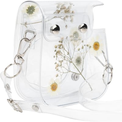 Étui de Protection pour Appareil Photo en PVC Housse de Rangement Sac Bandoulière pour Appareil Photo Instantané mini11 9 8 white