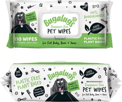 Bugalugs - Vochtige natte doekjes hond - Pet wipes - Biologisch afbreekbaar - 110 stuks
