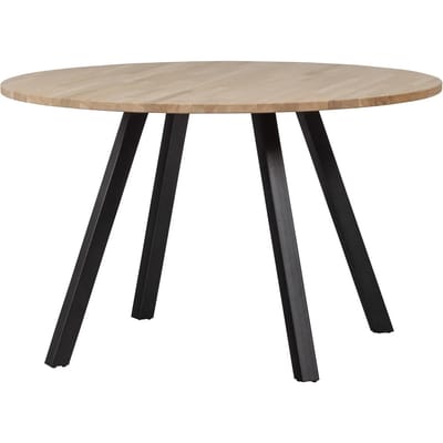 WOOOD Tablo Tafel Rond met 2-Standen Poot - Eiken/Metaal - 75x120x120