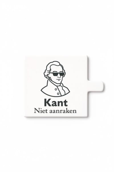 Grappige Filosofie Woordgrap Tegel – “Kant Niet Aanraken” Coole Filosoof Design – Humoristische Keramische Decoratieve Tegel Cadeau