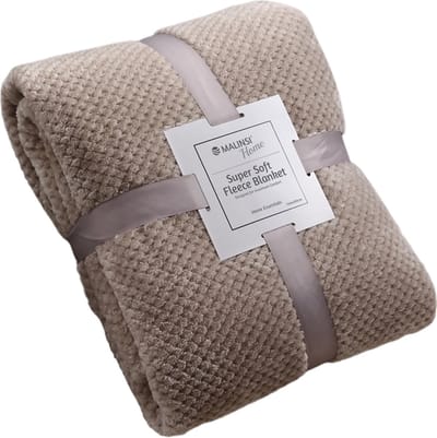 Malinsi® Fleece Deken - Beige - Dekentje - Plaid - 150 x 200 - Fleecedeken - Cadeau voor Man & Vrouw