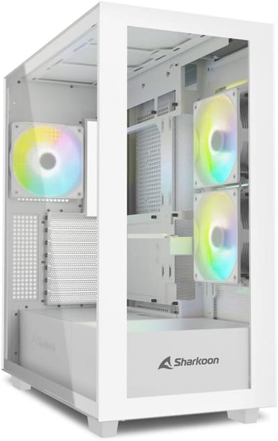 Midi PC Behuizing ATX Wit met Gehard Glas en 4x RGB Fans