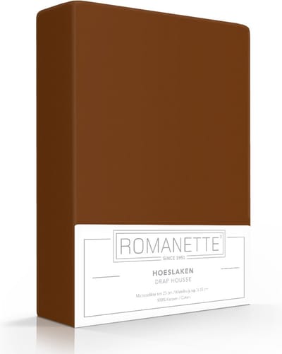 Luxe Verkoelend Hoeslaken - Bruin - 160x200 cm - Katoen - Romanette