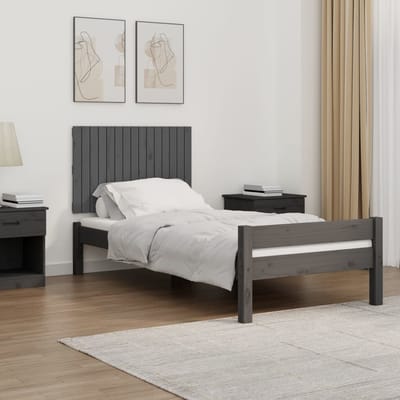 vidaXL - Wandhoofdbord - 95,5x3x60 - cm - massief - grenenhout - grijs