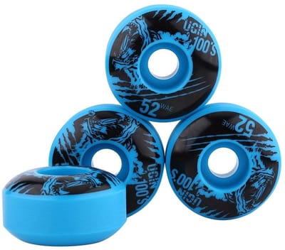 MTTproducts- Skateboard Wielen Hoog Elastisch PU 52mm x 30mm - 4 Stuks - Duurzaam - Geschikt voor Ruwe Gronden - Hardheid SHR-100A - Compact Ontwerp - Longboardwielen