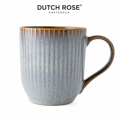 Dutch Rose Sapphire Sapphire Mokken - Koffiemok - Theemok - Grijs 41 cl.
