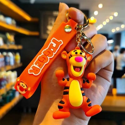 Pradeo - Alternatieve Sleutelhanger Van Teigetje - Tijgetje - Tigger - Winnie The Poeh - Hard Siliconen - Cadeau Voor Volwassenen en Kinderen - Geschenk Voor Verjaardagen en Feestdagen - Key Chain