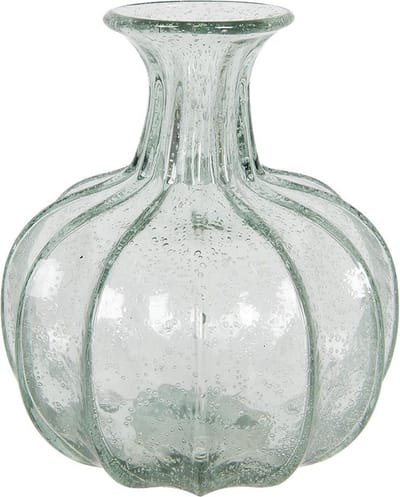Clayre & Eef Vaas Ø 18x21 cm Groen Glas Rond Glazen Vaas Bloempot Binnen