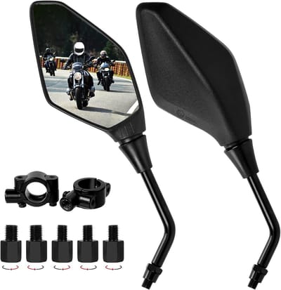 Achteruitkijkspiegels voor motorfiets - 1 paar, universeel, 7/8 inch - perfect voor motorfiets, scooter, cruiser.