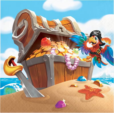 BIGIEMME SRL - 16 papieren servetten piratenschat 33 x 33 cm voor verjaardag