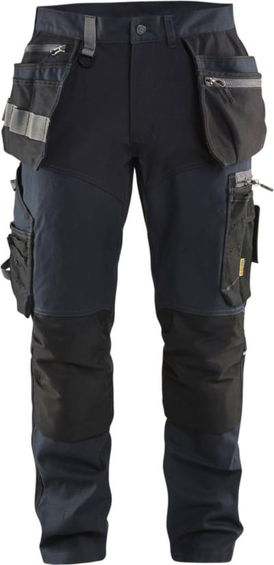 Blaklader Werkbroek met stretchpanelen en spijkerzakken 1599-1343 - Donker marineblauw/Zwart - D84