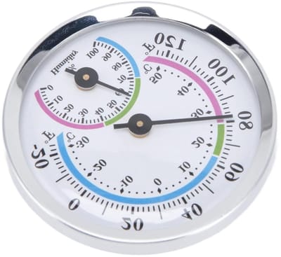 Binnenthermometer Hygrometer - Temperatuur Vochtigheidsmeter - Omstandigheden Bewaken - Geen Batterijen Nodig - 22 Inch - Zilver