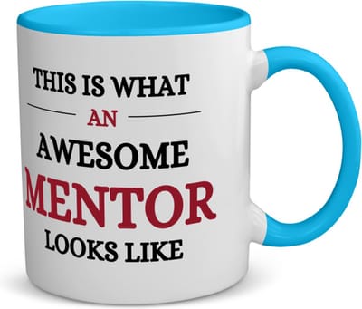 Akyol - awesome mentor looks like koffiemok - theemok - blauw - Mentor - je mentor - school - verjaardagscadeau - kado - gift - 350 ML inhoud